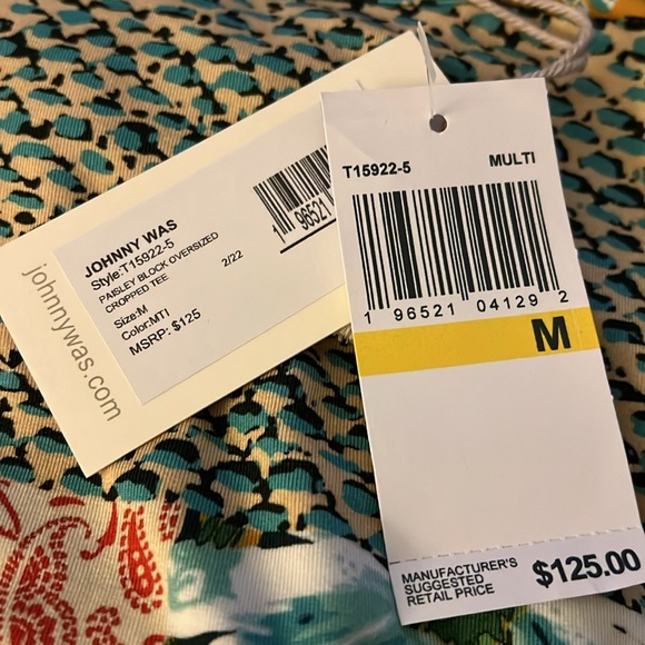 NWT Johnny Was M oversized cropped tee . - Picture 5 of 5